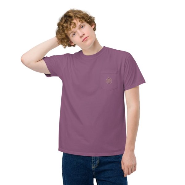 unisex garment dyed pocket t shirt berry front 2 63964c8c01907