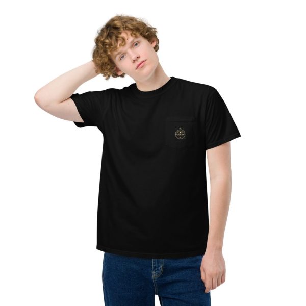 unisex garment dyed pocket t shirt black front 2 63964c8c00fd2