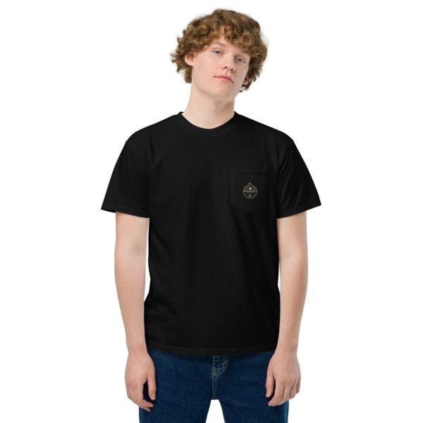 unisex garment dyed pocket t shirt black front 63964c8c00f11
