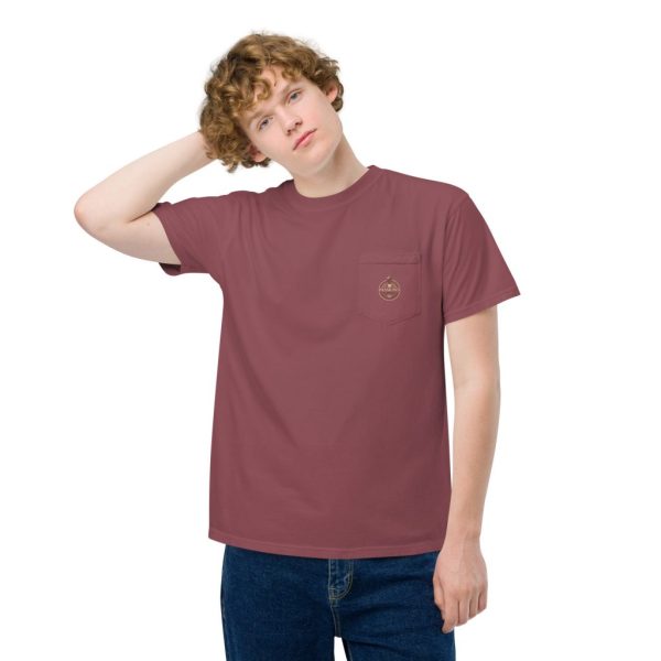 unisex garment dyed pocket t shirt brick front 2 63964c8c014c0