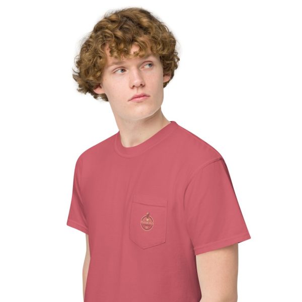 unisex garment dyed pocket t shirt watermelon left front 63964c8c02c41