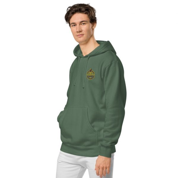 unisex pigment dyed hoodie pigment alpine green left front 639648d23b7ff