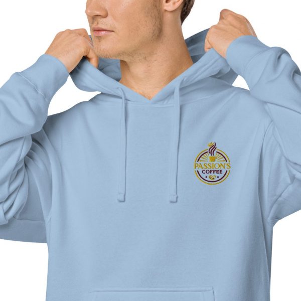 unisex pigment dyed hoodie pigment light blue zoomed in 2 639648d243e18