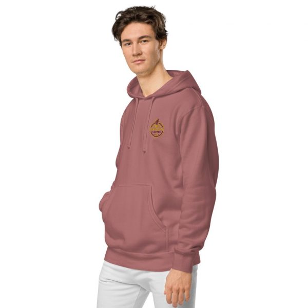unisex pigment dyed hoodie pigment maroon left front 639648d23c97b