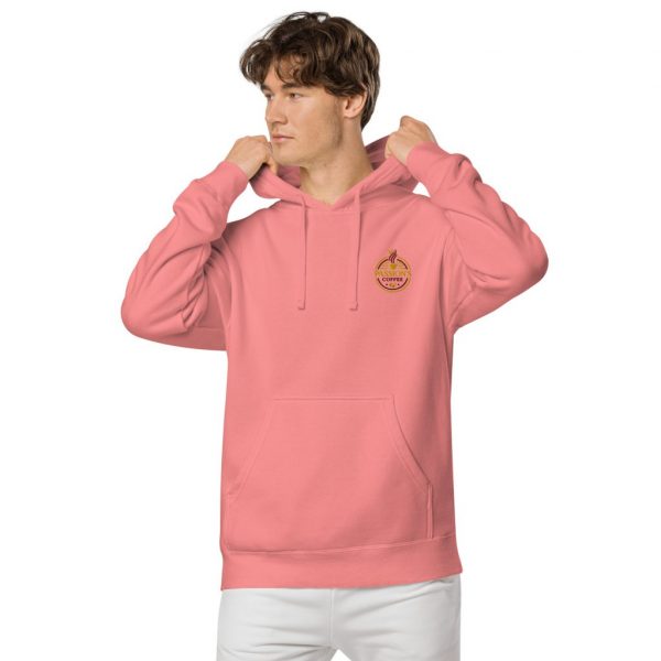 unisex pigment dyed hoodie pigment pink front 2 639648d241239