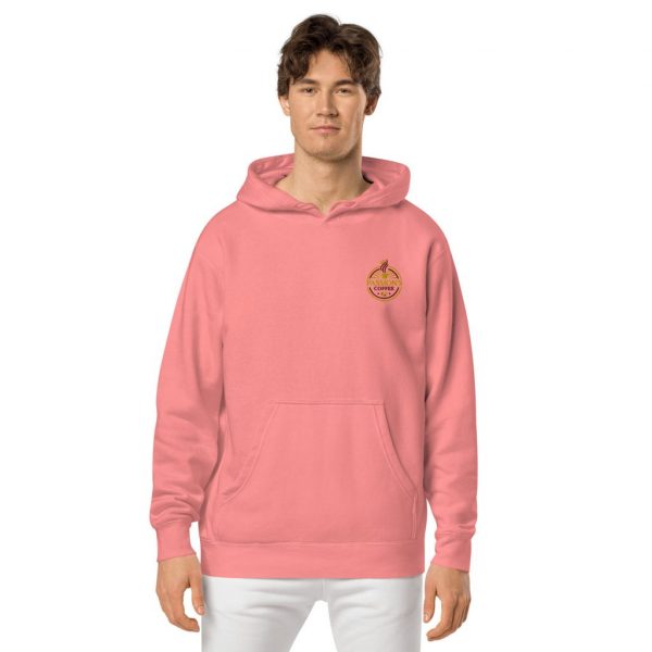unisex pigment dyed hoodie pigment pink front 639648d24010e