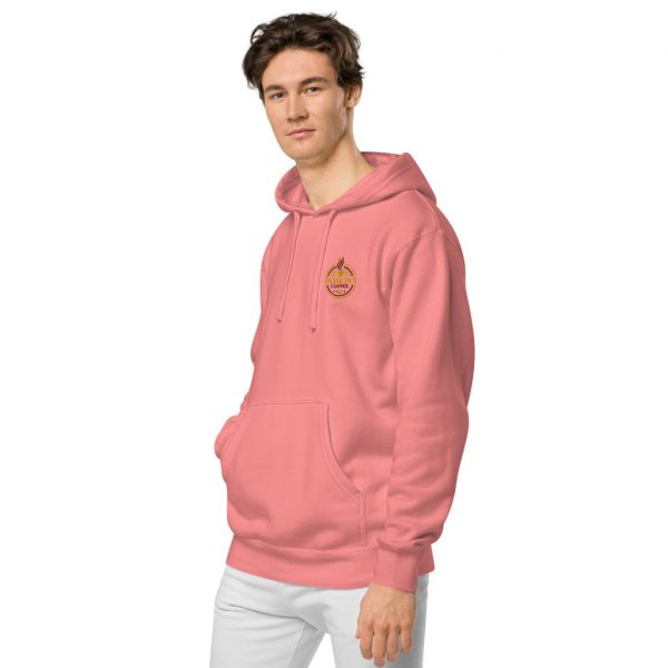 unisex pigment dyed hoodie pigment pink left front 639648d240a20