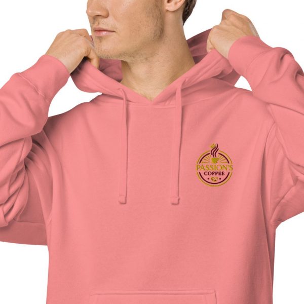 unisex pigment dyed hoodie pigment pink zoomed in 2 639648d2417e7