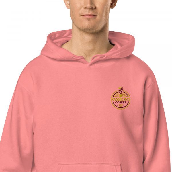 unisex pigment dyed hoodie pigment pink zoomed in 639648d23fb43